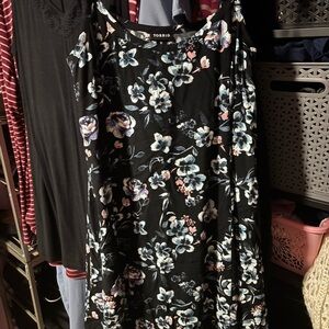 Torrid Black and Blue Floral Maxi Dress